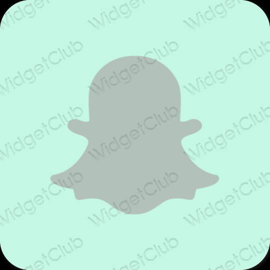 Estético azul pastel snapchat iconos de aplicaciones
