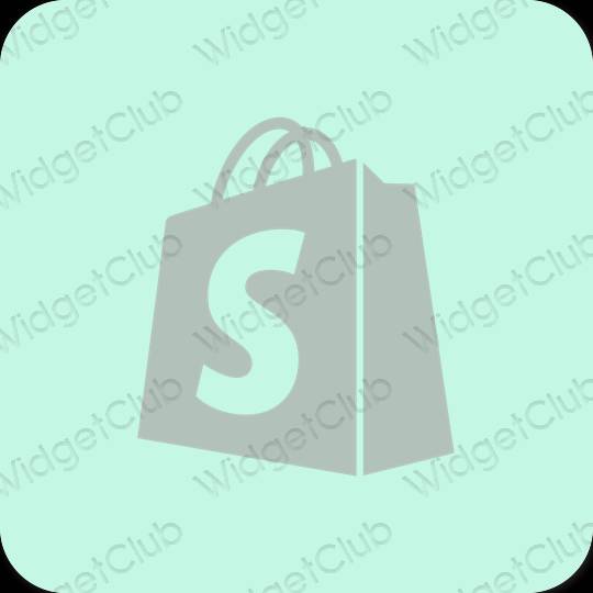 Estetico blu pastello Shopify icone dell'app