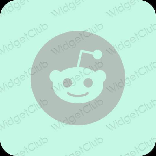 Esteetiline pastelne sinine Reddit rakenduste ikoonid