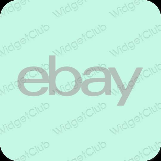 Естетичен пастелно синьо eBay икони на приложения
