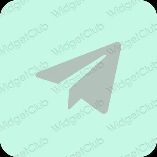 Estético azul pastel Telegram ícones de aplicativos