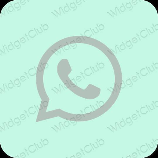 Esteetiline pastelne sinine WhatsApp rakenduste ikoonid