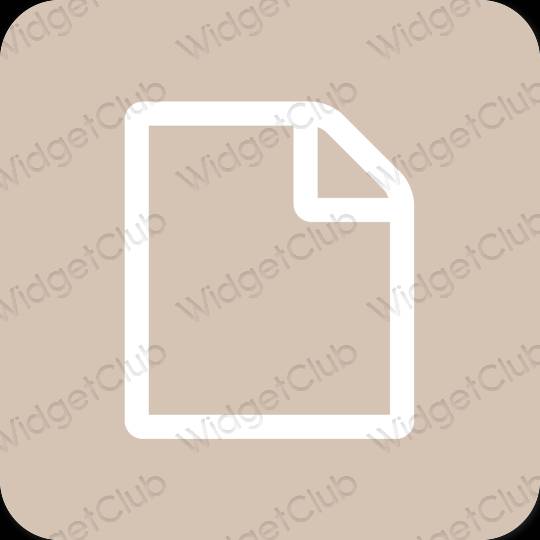 Aesthetic beige Notes app icons