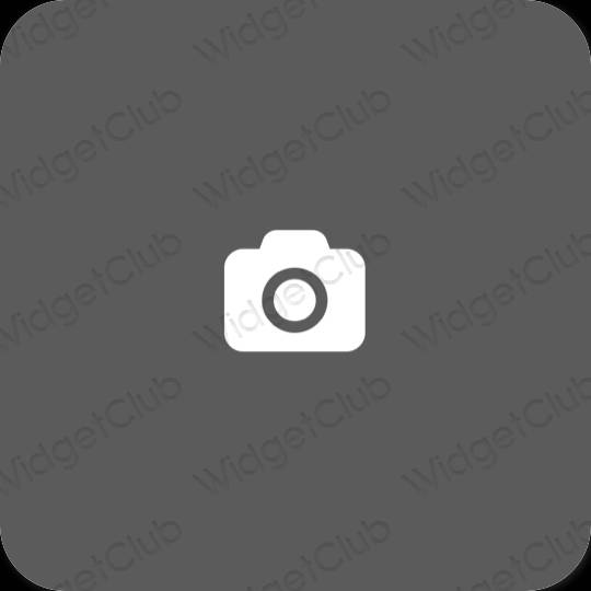Estético cinzento Camera ícones de aplicativos