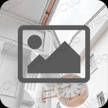 Estético gris Photos iconos de aplicaciones