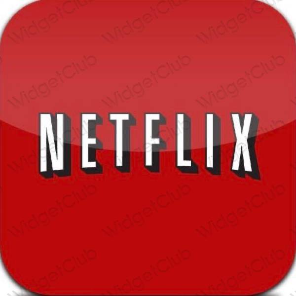زیبایی شناسی صورتی نئونی Netflix آیکون های برنامه
