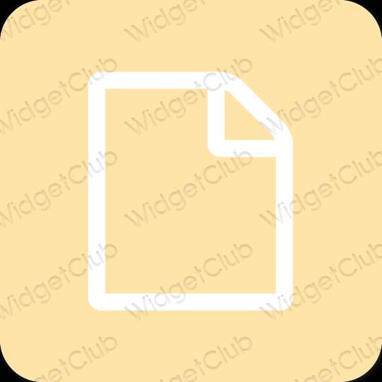 Aesthetic yellow Notes app icons