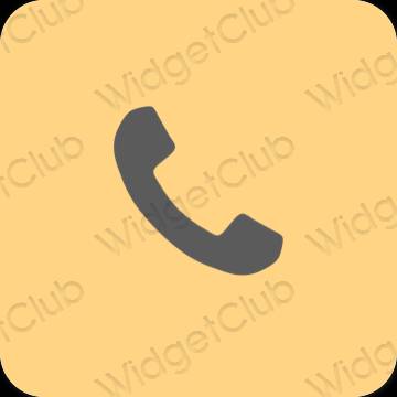 Estetické hnedá Phone ikony aplikácií