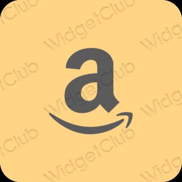 Aesthetic orange Amazon app icons