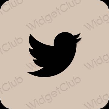 Estetico beige Twitter icone dell'app