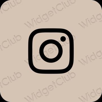 Esztétika bézs Instagram alkalmazás ikonok