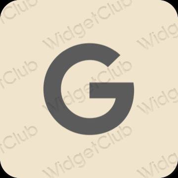 Estético beige Google iconos de aplicaciones