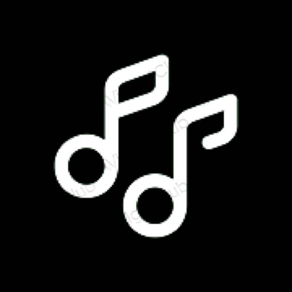 Estetické čierna Music ikony aplikácií