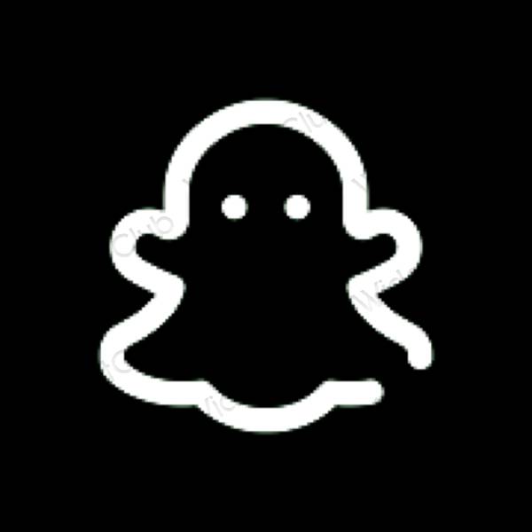 미적인 검은색 snapchat 앱 아이콘