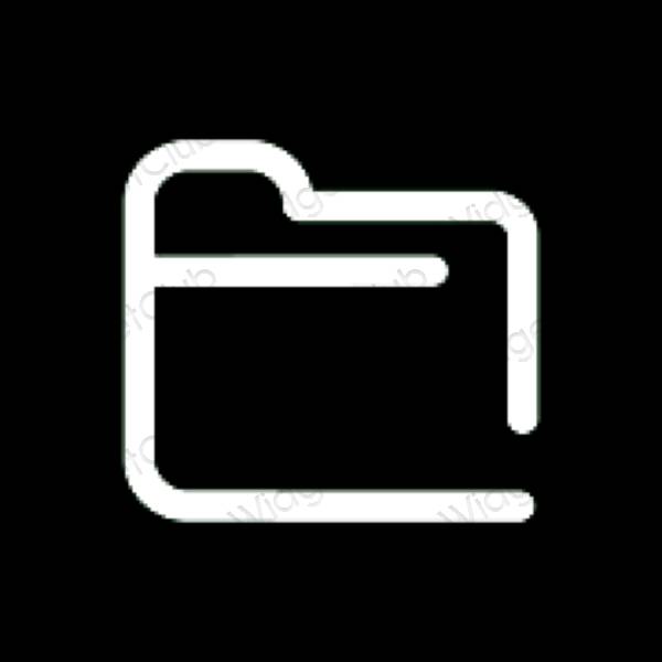 Estetis hitam Files ikon aplikasi