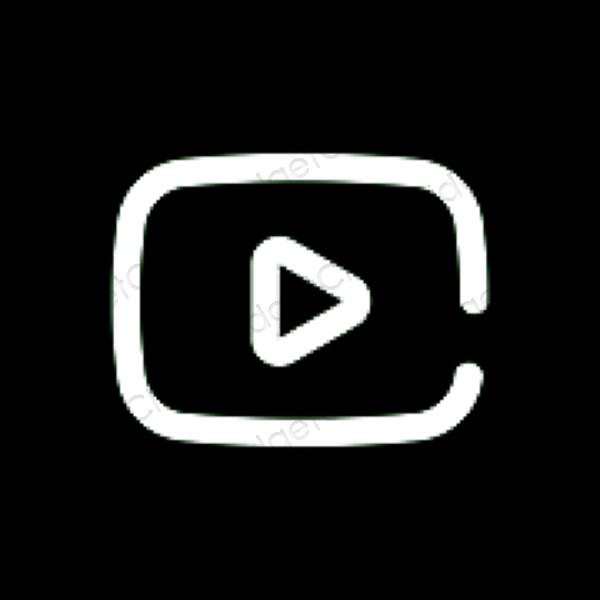 Estetický Černá Youtube ikony aplikací