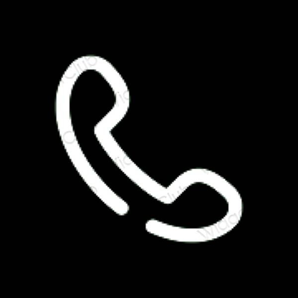 Estetski crno Phone ikone aplikacija