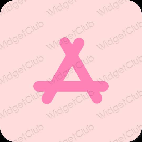 Estetické pastelovo ružová AppStore ikony aplikácií