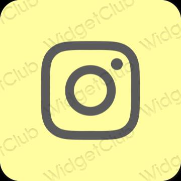 Estetik sarı Instagram uygulama simgeleri