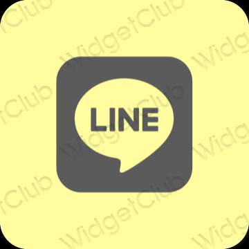 審美的 黃色的 LINE 應用程序圖標