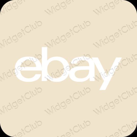 Estetický béžový eBay ikony aplikací