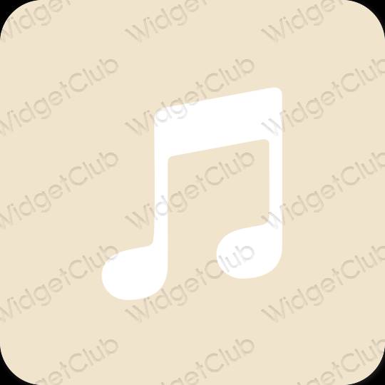 Estetické béžová Apple Music ikony aplikácií