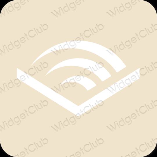 Estetico beige Audible icone dell'app