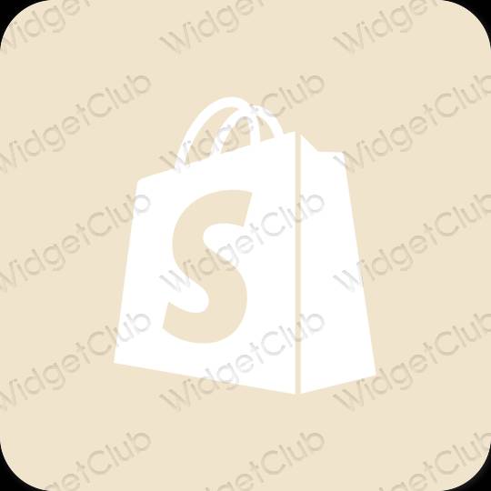 Aesthetic beige Shopify app icons