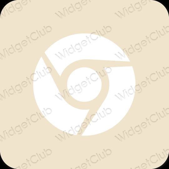 Aesthetic beige Chrome app icons