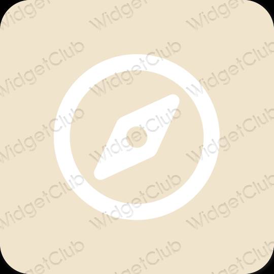 Estético beige Safari iconos de aplicaciones
