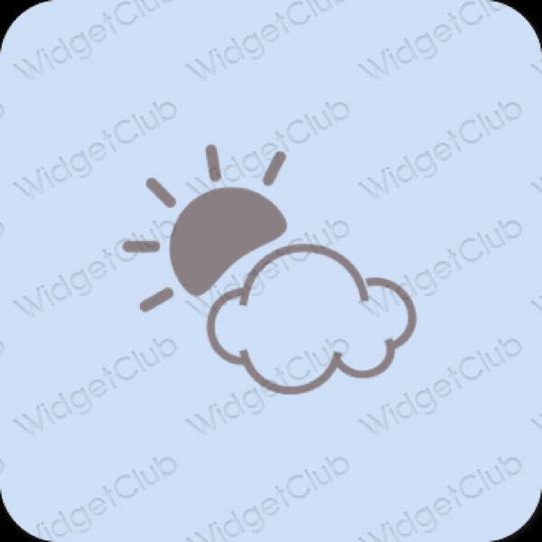 Estetyka pastelowy niebieski Weather ikony aplikacji