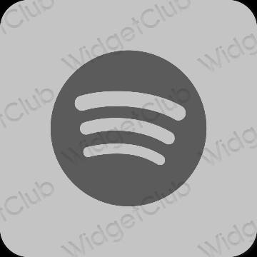 Estetsko siva Spotify ikone aplikacij