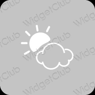 Estetyka szary Weather ikony aplikacji