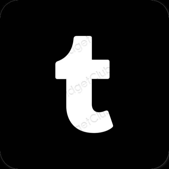 Estetyka czarny Tumblr ikony aplikacji