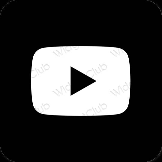 Estetski crno Youtube ikone aplikacija
