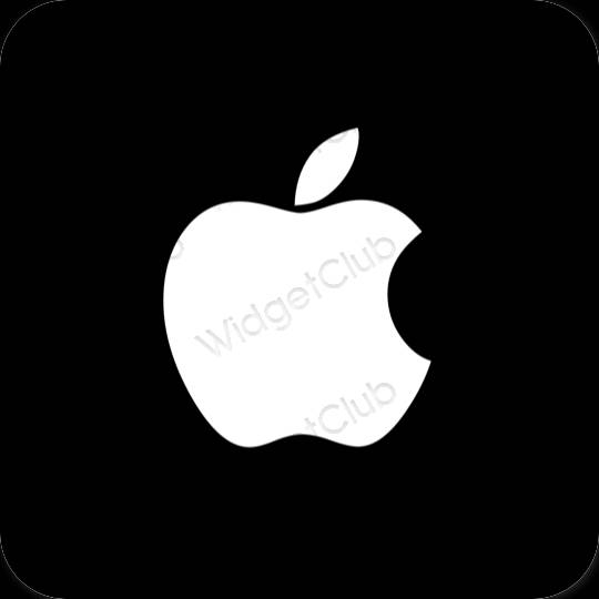 زیبایی شناسی سیاه Apple Store آیکون های برنامه