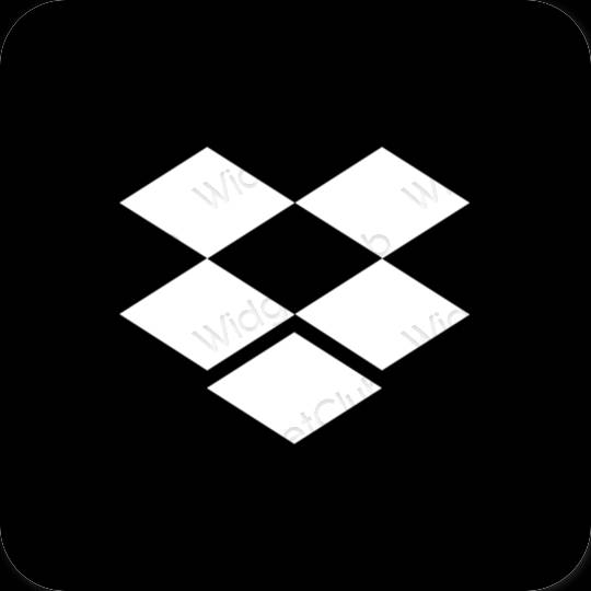 Estetický Černá Dropbox ikony aplikací