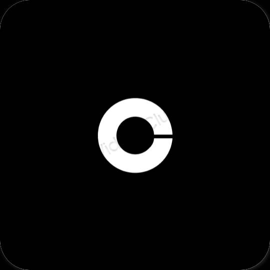 Естетски црн Coinbase иконе апликација