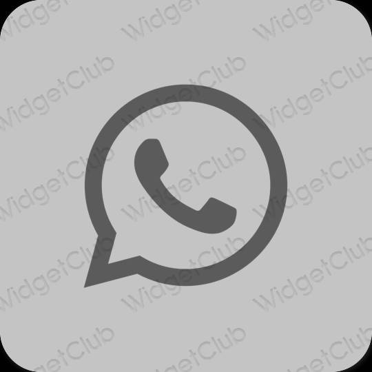 Estetik gri WhatsApp uygulama simgeleri