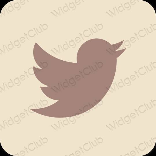 Estetico beige Twitter icone dell'app