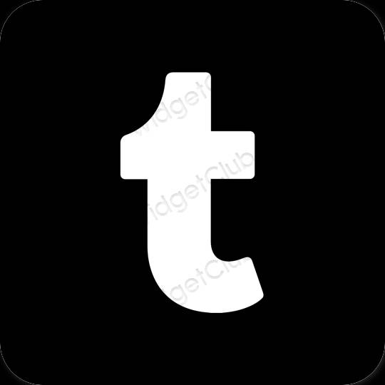 Estetisk svart Tumblr app ikoner