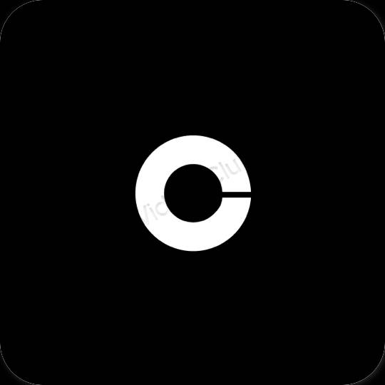 Estético Preto Coinbase ícones de aplicativos