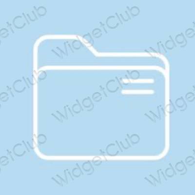 Estetsko pastelno modra Files ikone aplikacij