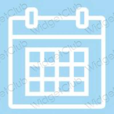 Estetic albastru pastel Calendar pictogramele aplicației