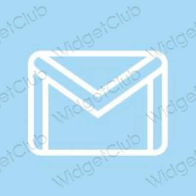 Esztétika pasztell kék Gmail alkalmazás ikonok