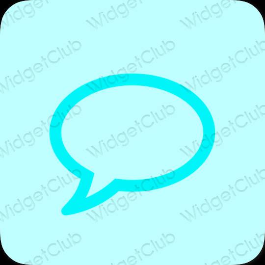 Aesthetic pastel blue Messages app icons