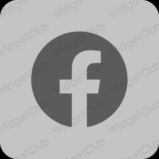 Estetický šedá Facebook ikony aplikací