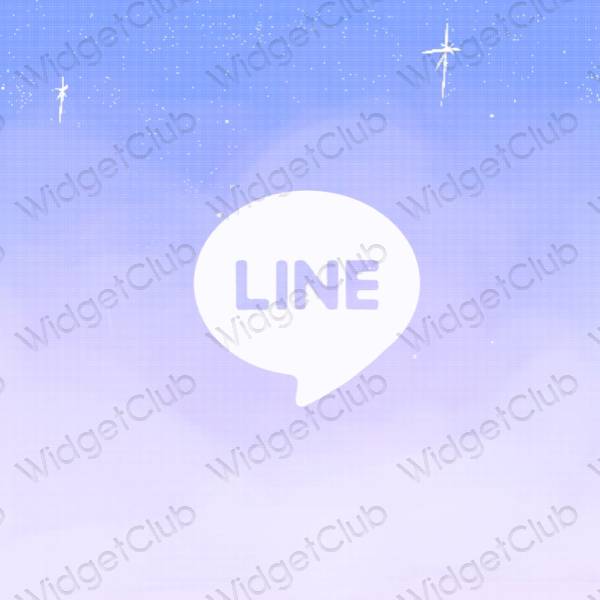 សោភ័ណ ពណ៌ស្វាយ LINE រូបតំណាងកម្មវិធី
