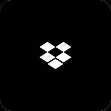 Естетски црн Dropbox иконе апликација