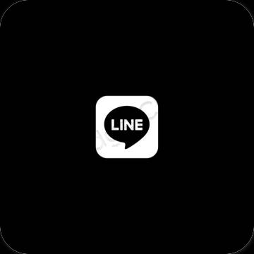 Stijlvol zwart LINE app-pictogrammen